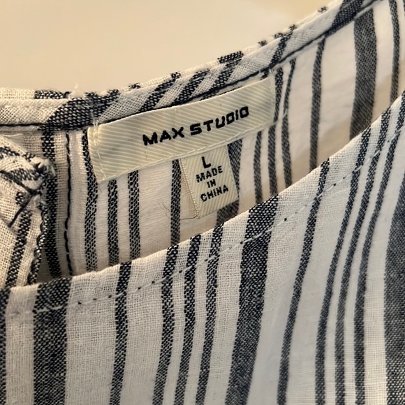 55%linen 45%rayon beautiful perfect condition blouse sleeveless - Picture 2 of 5